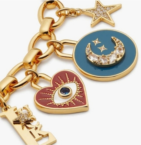 Kate Spade Like Magic Charm Bracelet Gold Tone Charms with Colorful - Picture 9 of 10